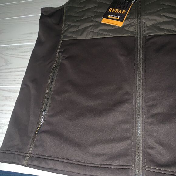 Ariat Rebar Cloud 9 Mens Vest XL Tall Workwear Zone Welded Insulation Brown - Picture 3 of 9